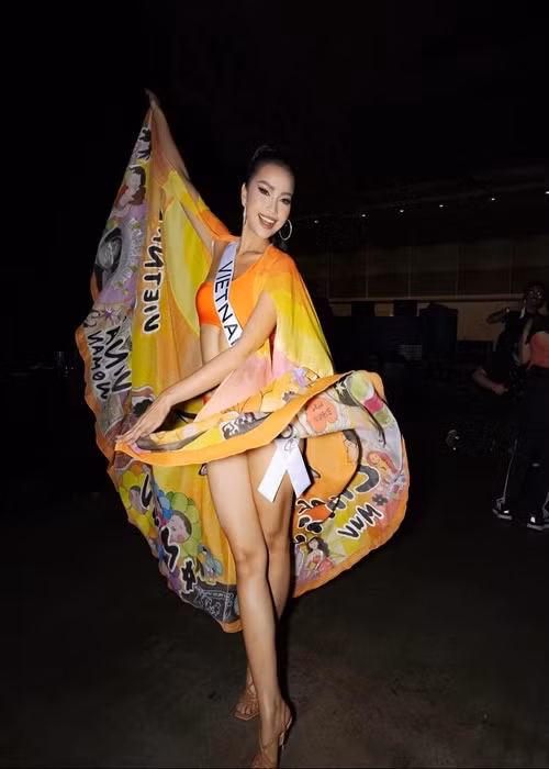 Phần thi áo tắm của Ngọc Châu nhận được nhiều lời khen ngợi từ phía người hâm mộ.