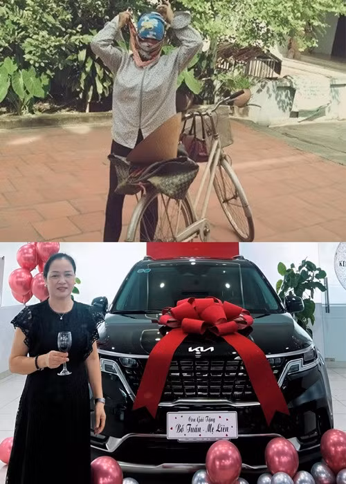 Hòa Minzy tặng bố mẹ xe hơi năm 2022. "Mẹ đã mỏi mệt nửa đời người giờ lại vất vả phụ con nom cháu để con yên tâm đi làm, nên con cả đời đền đáp công ơn bố mẹ là không đủ", nữ ca sĩ trải lòng.