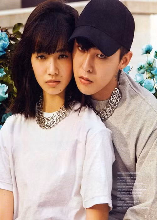 Sau Kiko Mizuhara, nữ người mẫu Nhật Bản Nana Komatsu bị nghi hẹn hò G-Dragon. Nana và G-Dragon hợp tác khi làm mẫu cho tạp chí Nylon Japan số tháng 4/2016. Sau buổi chụp ảnh và gặp gỡ fan BigBang, cả hai đi ăn tối cùng nhau, làm dấy tin đồn tình cảm. Ảnh: Yan