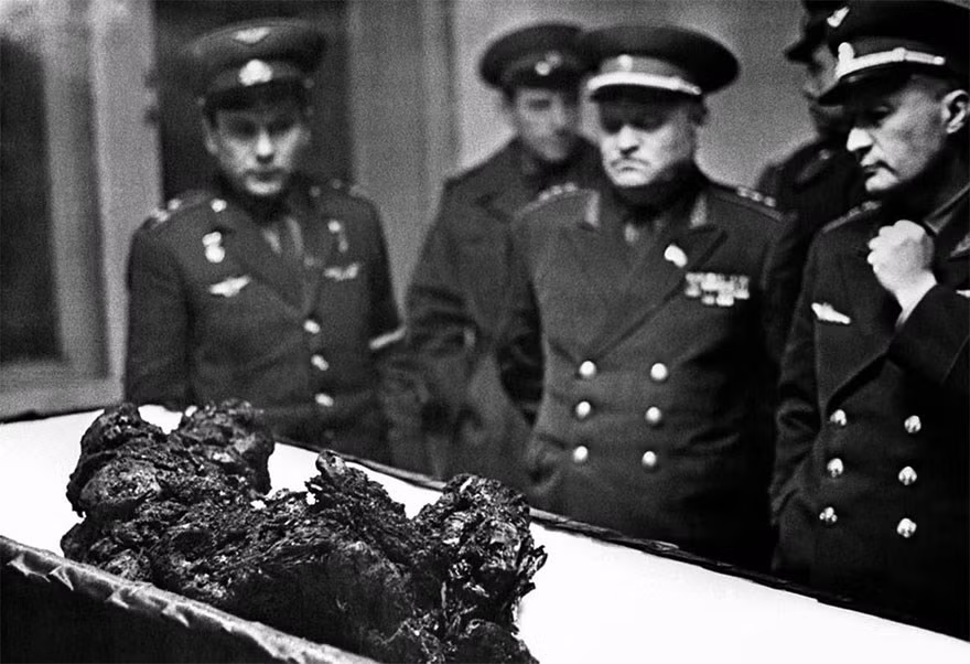 Những gì còn lại của phi hành gia Vladimir Kamarov sau khi ông bị rơi từ tàu vũ trụ năm 1967. (Nguồn: boredpanda.com)