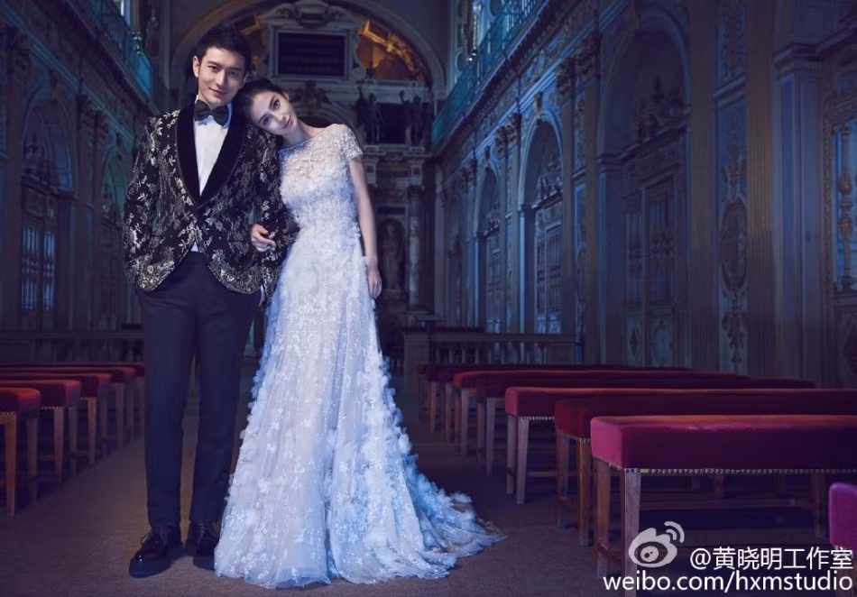 Ảnh đám cưới của Huỳnh Hiểu Minh và Angela Baby đẹp như mơ.