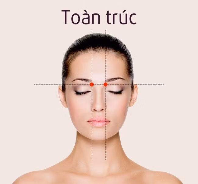 Toàn trúc là hai huyệt đối xứng nằm dưới chân lông mày ở phía trong. Massage khu vực này cũng làm giảm chảy nước mũi và cải thiện thị lực. Massage khoảng một phút bằng cách ấn hoặc xoa theo vòng tròn.
