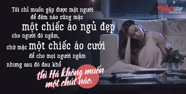 Với Hà, một chiếc áo cưới lộng lẫy trước mắt người khác không quan trọng bằng sự hạnh phúc mỗi đêm tự Hà cảm nhận.
