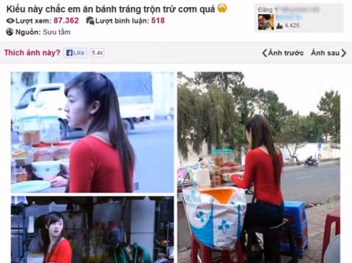 Hình ảnh xinh xắn của hotgirl bánh tráng trộn từng gây sốt một thời.