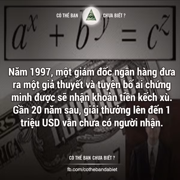 Hôm 4.6.2013, Hiệp hội Toán học Mỹ (AMS) tuyên bố sẽ trao giải thưởng một triệu USD cho lời giải của bài toán Giả thuyết Beal (một bài toán về lý thuyết số).