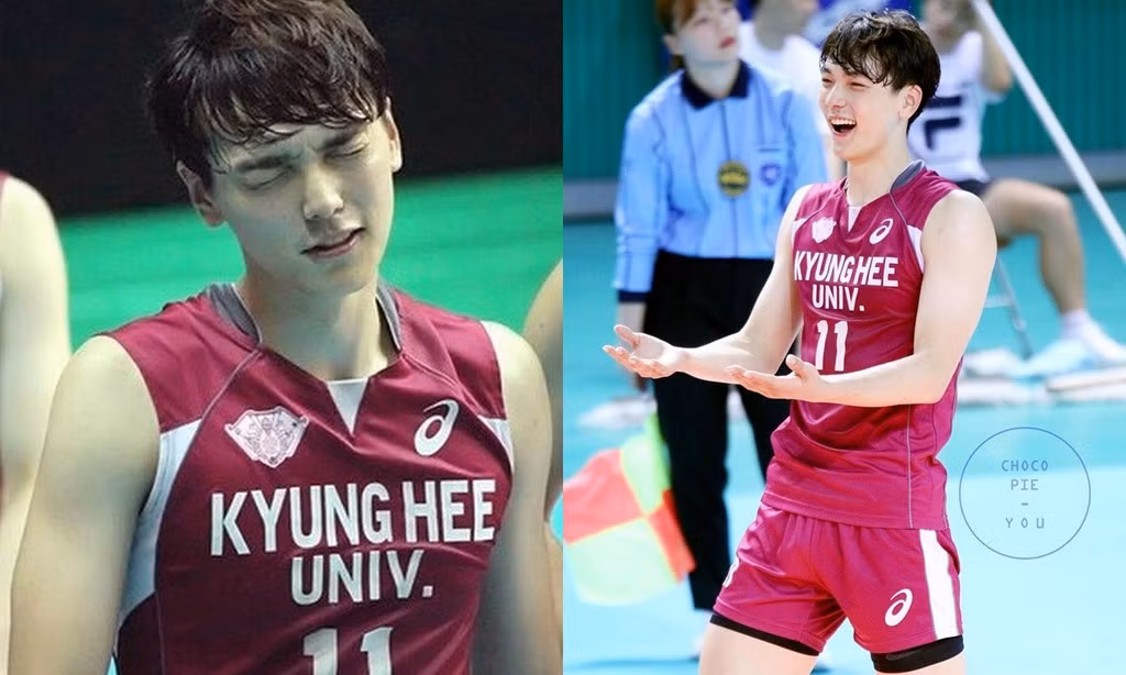 Jo Jaesung (Hàn Quốc) là thành viên của CLB bóng chuyền Đại học Kyunghee. Năm qua, chàng trai 21 tuổi bỗng trở thành thần tượng của nhiều cô gái khi loạt ảnh anh thi đấu lan truyền trên mạng. "Vũ khí" chính của 9X là nụ cười dễ thương, làn da trắng cùng chiều cao 1,93 m. Ảnh: Puclicfr Tistory.