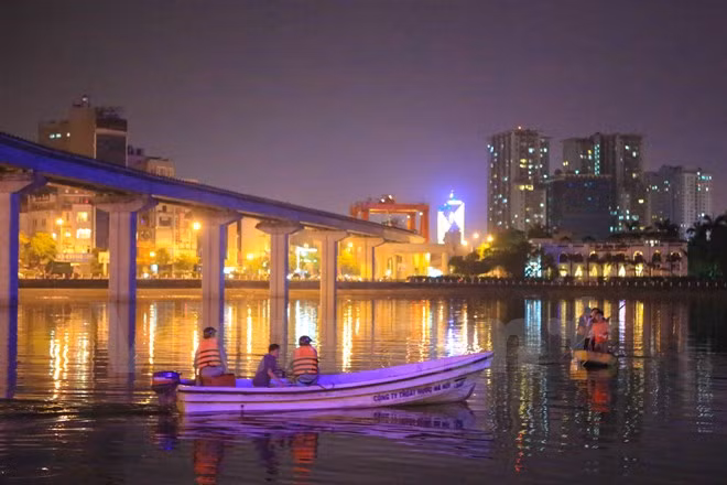 Trước mắt, số cá chết sẽ được vớt lên và mang đi tiêu hủy. (Ảnh: Minh Sơn/Vietnam+)