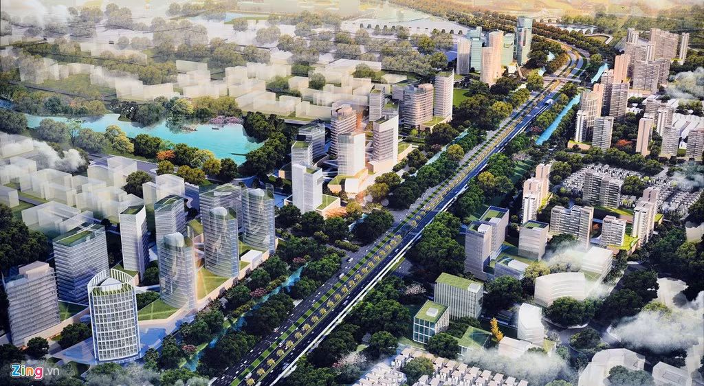 Trong đồ án cũng xác định Nhật Tân - Nội Bài là trục động lực chính trong việc hình thành và phát triển đô thị Bắc sông Hồng, có vai trò kết nối giao thông khu trung tâm thủ đô với không gian cửa ngõ thành phố với Cảng hàng không quốc tế Nội Bài.