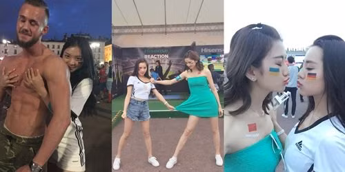 Những hot girl bóng đá của Hisense có rất nhiều hoạt động ngoài trời thu hút người hâm mộ.