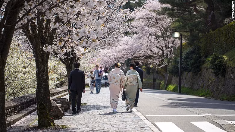 Thành phố Kanazawa, tỉnh Ishikawa: Kanazawa là thành phố lịch sử xinh đẹp bên bờ biển, giáp với dãy núi Alps Nhật Bản. Địa danh nổi tiếng nhất tại đây là khu vườn Kenrokuen, được xem là một trong ba khu vườn nổi tiếng nhất cả nước. Do ít khách du lịch biết đến, Kanazawa là nơi thích hợp để trải nghiệm mùa hoa anh đào.