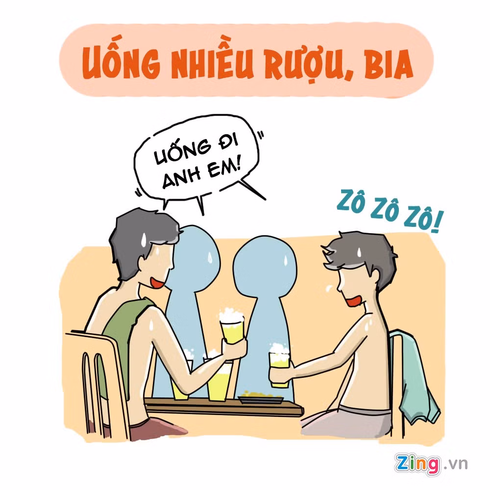 Nhiệt độ tăng cao, bia được sử dụng rất nhiều, nhưng ít ai chú ý đến những hậu quả về mặt sức khỏe có thể gặp phải. Bia lạnh thấp hơn 20-30 độ C so với cơ thể người, uống nhiều sẽ làm hạ nhiệt trong dạ dày, ruột non khiến lưu lượng máu giảm, từ đó gây mất cân bằng chức năng sinh lý và tiêu hoá. Bên cạnh đó, lạm dụng bia rượu cũng có thể dẫn đến viêm tuyến tụy, xơ gan, sỏi tiết niệu, hạ đường huyết, suy nhược cơ thể.