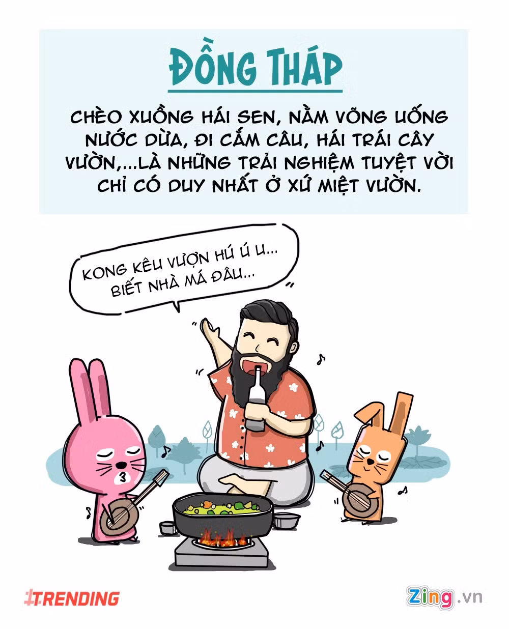 Còn đến với xứ miệt vườn miền Tây, đạo diễn phim Kong sẽ được tận hưởng cuộc sống yên bình nơi miền quê sông nước và tiếp đón bởi những con người hào sảng, thân thiện, hiền lành, chất phác.