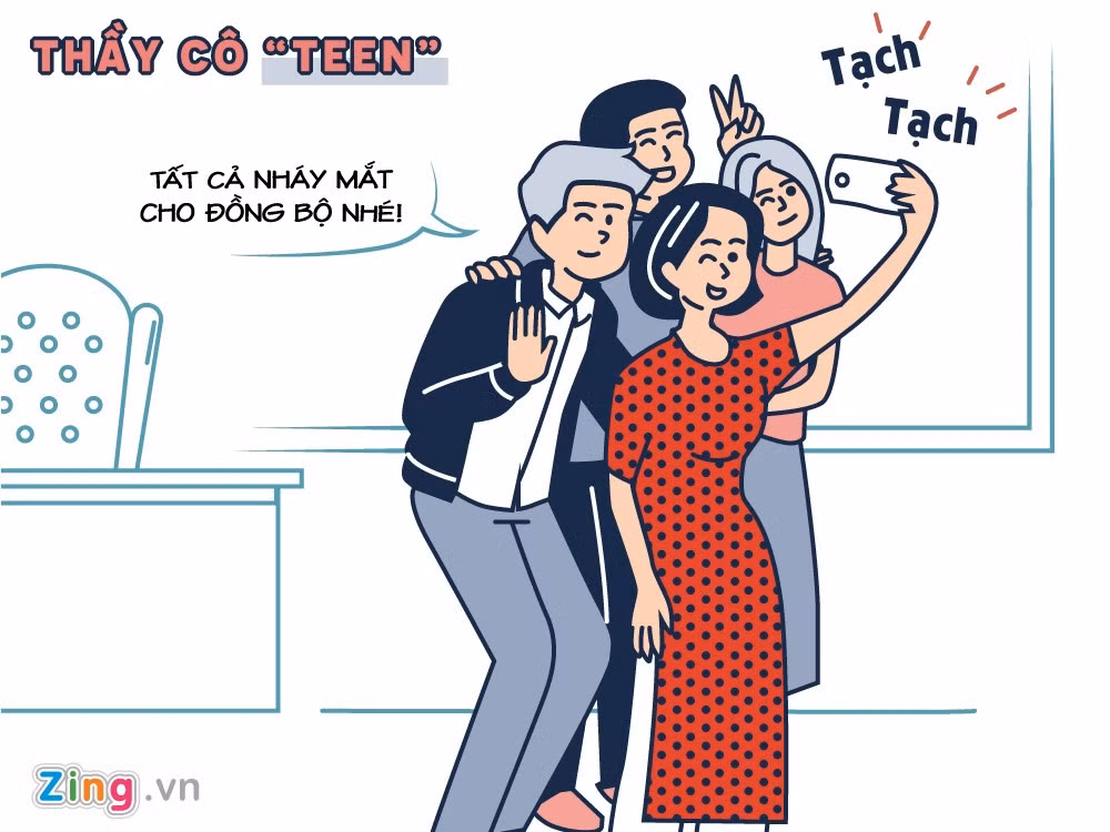 Thầy cô giáo "teen" luôn bắt kịp xu hướng mới, thấu hiểu tâm tư, sở thích của học trò. Tài khoản Mai Đỗ cho hay giáo viên tiếng Anh của cô rất trẻ, thường bị nhầm là học sinh. Có lần khi giảng xong bài mà chưa hết giờ, cô thậm chí còn diễn theo các động tác vui nhộn trong ca khúc Apple Pen, khiến cả lớp vỗ tay không ngớt.