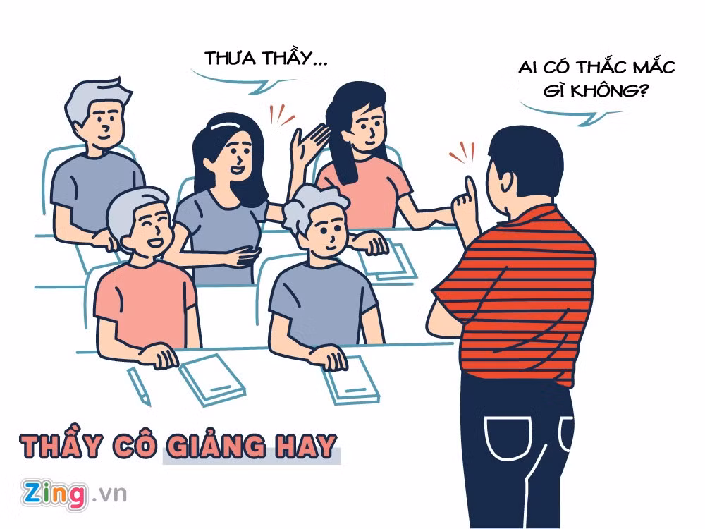 Học sinh cũng không thể quên những giáo viên có cách dạy lôi cuốn, khơi nguồn cảm hứng học tập và sáng tạo. "Mình nhớ nhất cô dạy Văn cấp 3, vì cô có giọng nói ngọt ngào và giảng bài rất hay. Dù mình không đủ khả năng tham gia đội tuyển học sinh giỏi, cô vẫn gọi mình đến lớp cùng các bạn, bởi cô biết mình thích Văn và muốn thi khối D", Phương Thảo (22 tuổi, Nam Định) nhớ lại.