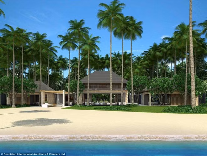 Các khu biệt thự ở Blackadore Caye lấy cảm hứng từ kiến trúc Maya cổ, với mái tranh và ngoại thất bằng gỗ tối màu.