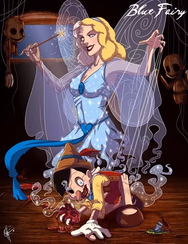 Cô tiên xanh và chú nhóc Pinocchio.