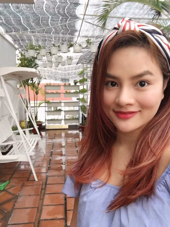 Khu trồng rau cũng là nơi để Thu Phương ngồi nghỉ ngơi, thư giãn những lúc mỏi mệt.