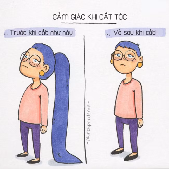 Con gái thường ân hận mỗi khi nhìn mình trong gương lúc vừa cắt tóc xong.