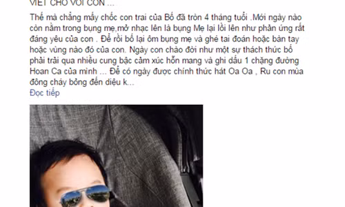 Ca si Tung Duong viet gi trong ‘tam thu’ gui con trai?