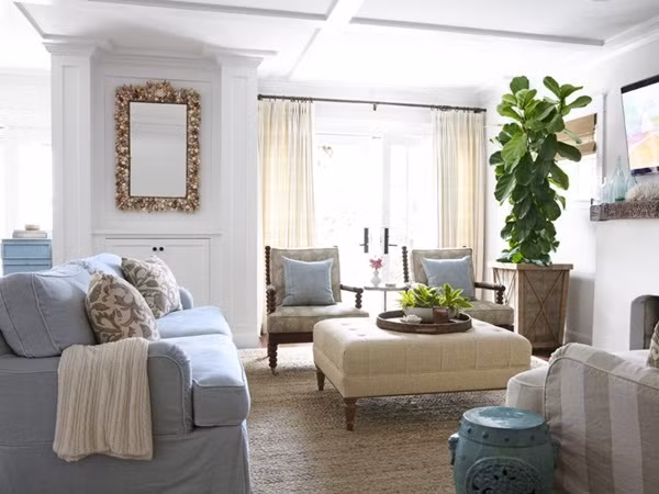 Phụ kiện gối, đệm Những phụ kiện này đem lại vẻ tự nhiên, ấm áp khi kết hợp cùng gam màu trung tính như màu trắng.