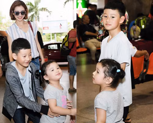 Bé Bảo Nam cũng yêu thương, quấn quýt em gái cùng mẹ khác cha.