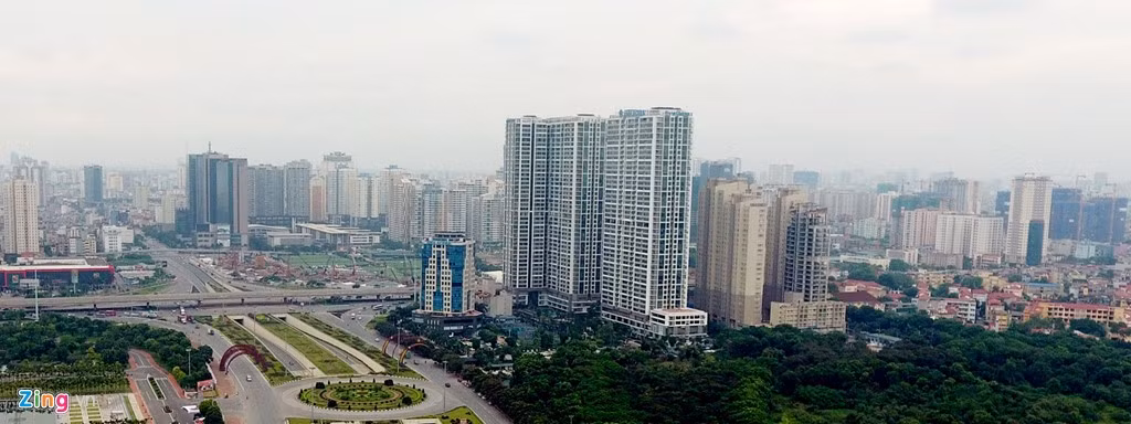 Khu vực điểm đầu đại lộ Thăng Long (quận Nam Từ Liêm), cách đây gần 20 năm còn là cánh đồng bát ngát.