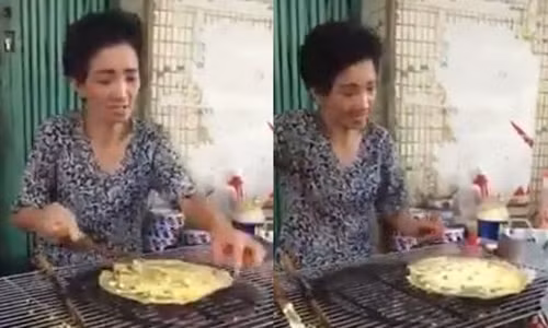 Tranh cai clip ba chu duoi 6 khach chi vi goi mot banh trang nuong
