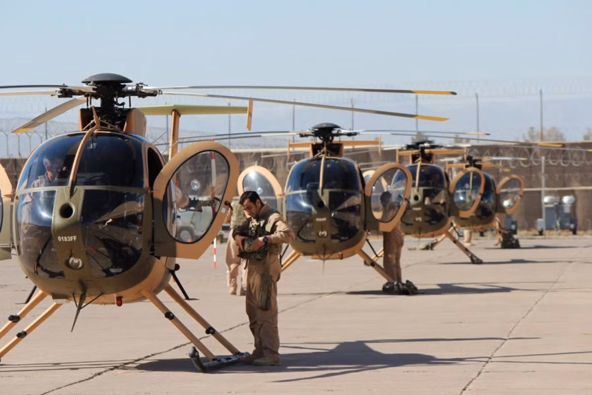 Báo cáo chi tiết cho hay chủng loại máy bay đã di tản như sau: 19 trực thăng Mi-17; 7 trực thăng UH-60; 7 máy bay cường kích A-29 Tucano (1 chiếc bị phòng không Uzbekistan bắn rơi); 17 máy bay trinh sát hạng nhẹ Cessna 209B và 11 chiếc Pilatus-12NG.