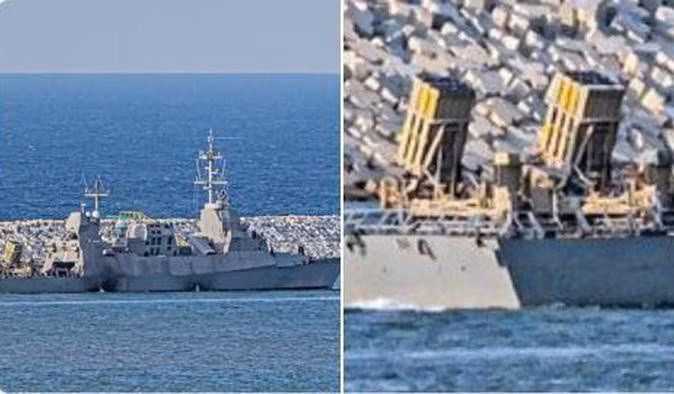 Hình ảnh chiến hạm Sa'ar 5 được trang bị hệ thống tên lửa Vòm Sắt - Iron Dome vừa được công bố bởi truyền thông Mỹ. Theo đó, mỗi chiếc tàu đều được trang bị hai hệ thống phóng Iron Dome ở đúng vị trí đỗ trực thăng phía sau.