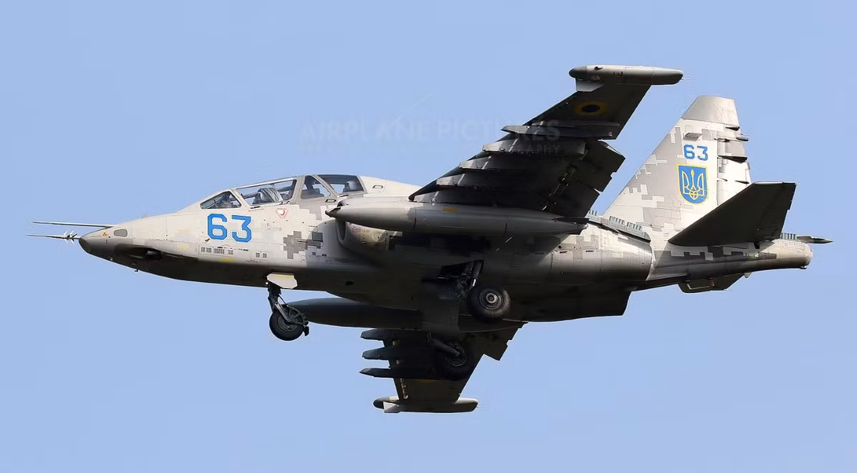 Kho vũ khí của Su-25 khá đa dạng, từ pháo bắn nhanh, rocket đến các loại bom và các loại tên lửa đối đất. Ngoài ra Su-25 có khả năng mang theo loại tên lửa đối không R-60.
