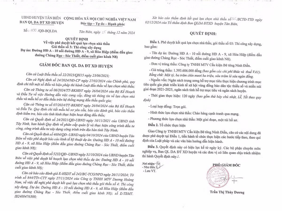 Tay Ninh: Nha thau trung goi thi cong xay dung tai Tan Bien co tiem luc ra sao?