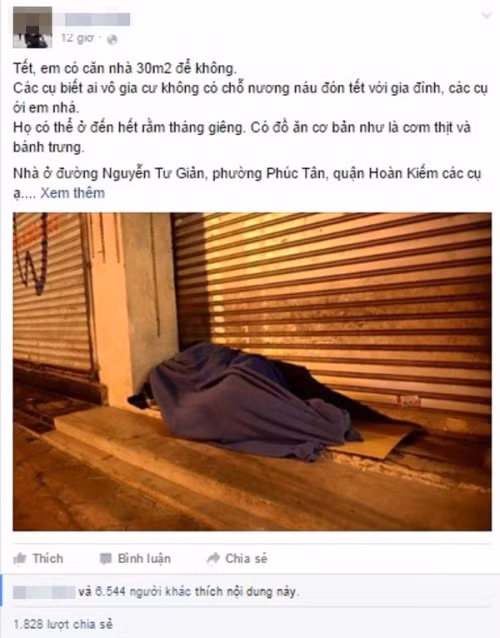 Ngay sau khi đăng tải thông tin dành ngôi nhà 2 tầng ở mặt phố trung tâm Hà Nội cho người vô gia cư ở đã thu hút sự quan tâm của cộng đồng mạng.