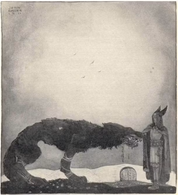 Fenrir gây chú ý nhất với việc nuốt chửng ông nội - thần Odin tối cao. Tuy nhiên, đến cuối cùng, con trai của Odin là Vioarr đã thành công trong việc tiêu diệt sói khổng lồ Fenrir.