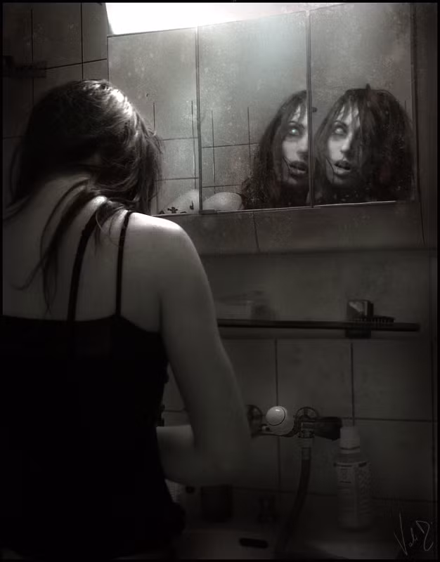 “Nếu có ai đó ngu si, đủ để đọc to tên của cô Bloody Mary 3 lần trước gương vào ban đêm trong khi đang nắm giữ ngọn nến thì cô sẽ xuất hiện và trả thù con người ngu ngốc ấy”, Bloody Mary nguyền rủa.