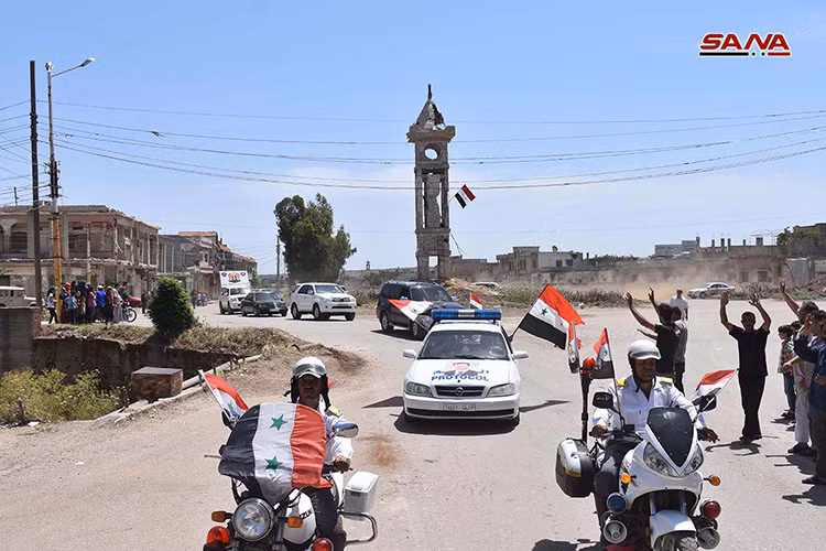 Chiến thắng quan trọng khác của Quân đội Syria trong tháng 5 này là tại Bắc Homs, khi quân đội chính phủ lần lượt giải phóng và tái lập quyền kiểm soát tại một loạt các thành phố và thị trấn quan trọng tại Homs sau các thỏa thuận đổi đất lấy tự do với quân nổi dậy. Ảnh: SANA.