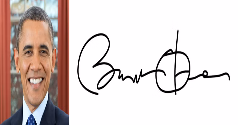 Chữ ký của ông Barack Obama, vị tổng thống thứ 44 của nước Mỹ.