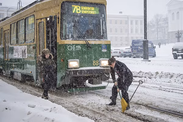 Nhiệt độ ở thủ đô Helsinki của Phần Lan rơi xuống mức -8 độ C.