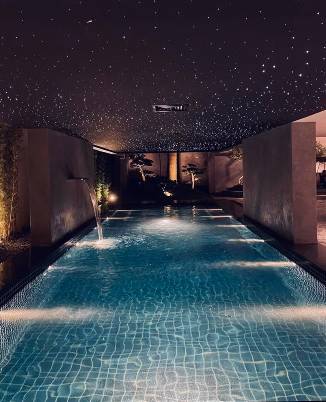 Trước đó cô đã từng làm cộng đồng xôn xao về bể bơi lấp lánh ngay trong nhà. Bức ảnh về một bể bơi rất đẹp, rộng rãi, có trần nhiều đèn lấp lánh khiến nhiều người cứ ngỡ là ở một resort sang trọng nào đó.