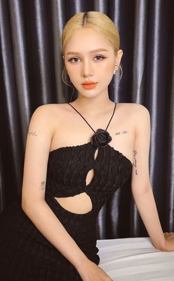 Vẻ ngoài "chất lượng" của mỹ nhân sinh năm 2002 thậm chí được các nghệ sĩ gạo cội Vbiz khen ngợi. Ảnh: FBNV
