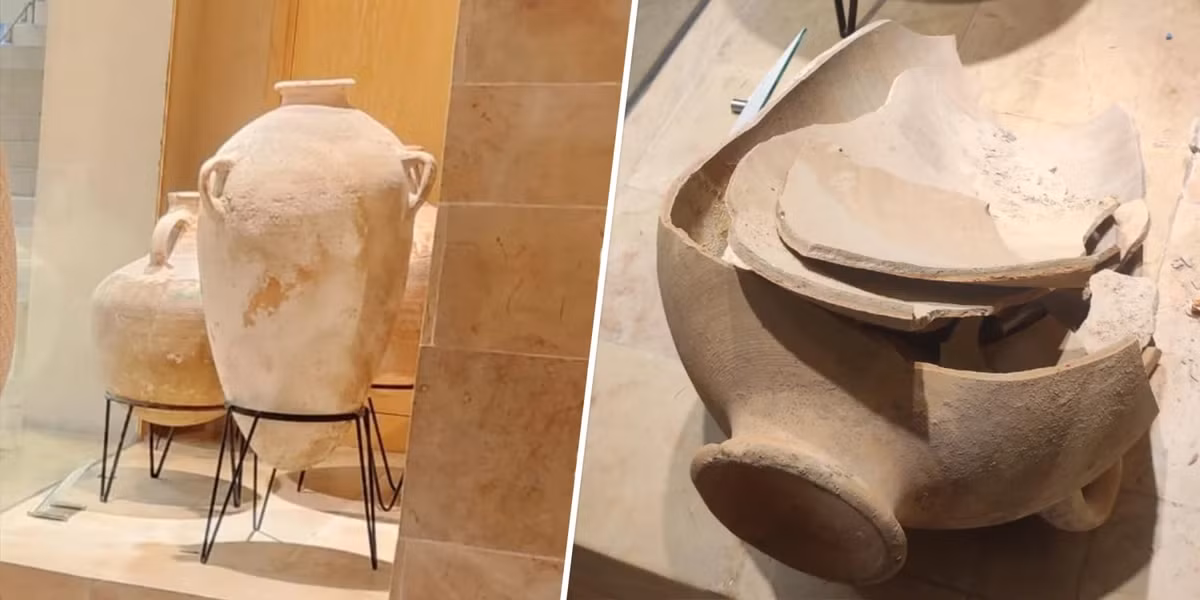 Các chuyên gia cho hay, vào khoảng 3.500 năm trước, chiếc bình quý hiếm này có khả năng dùng để đựng rượu và dầu ô liu.
