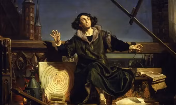 Nhà thiên văn Copernicus còn so sánh kích thước của các quỹ đạo hành tinh bằng cách biểu thị chúng theo khoảng cách giữa Mặt trời và Trái đất.