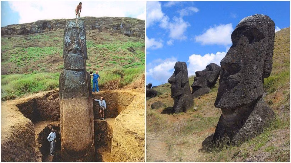 Theo các chuyên gia, những bức tượng Moai khổng lồ trên hòn đảo Phục sinh do người Rapa Nui tạo ra. Điều đáng chú ý là chỉ có phần đầu bức tượng lộ thiên trong khi phần thân chôn sâu dưới đất. Điều này khiến nhiều người tò mò vì sao lại vậy.