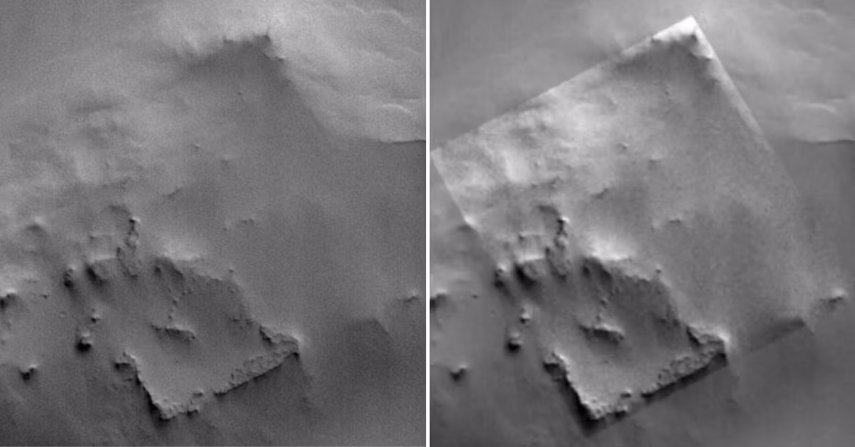 Một bức ảnh do NASA chụp bề mặt Sao Hỏa đã gây xôn xao dư luận với hình ảnh một cấu trúc hình vuông hoàn hảo, mỗi cạnh dài khoảng 3 km. Bức ảnh này, ban đầu được chụp năm 2001, gần đây trở nên nổi tiếng sau khi được đề cập trên một tập podcast của Joe Rogan. (Ảnh: Thanh niên Việt)
