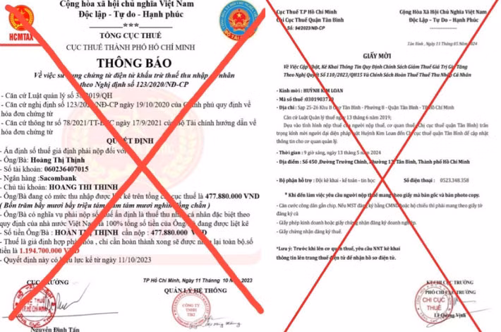 "Lật tẩy" chiêu giả mạo ứng dụng ngành thuế, chiếm đoạt tài khoản ngân hàng (Ảnh: Cục thuế Thành phố Hồ Chí Minh)