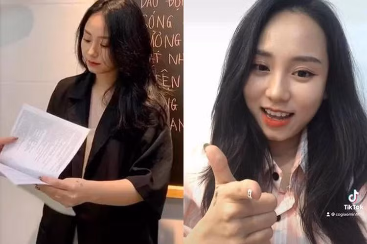 Nhờ ngoại hình xinh xắn, đáng yêu và cách giảng dạy cuốn hút nên cô giáo hot girl Minh Thu nhanh chóng chiếm trọn trái tim của cư dân mạng. Ảnh: Tổng hợp