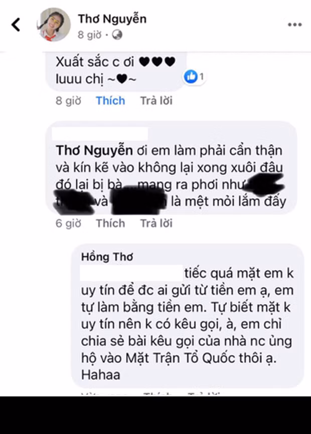 Tuy nhiên mới đây, một netizen đã để lại bình luận nhắc nhở nữ Youtuber này là nên cẩn thận và kín đáo với những công việc đang làm, vì không cẩn thận lại bị một nhân vật nào đó "lên án" thì rước hoạ vào thân.