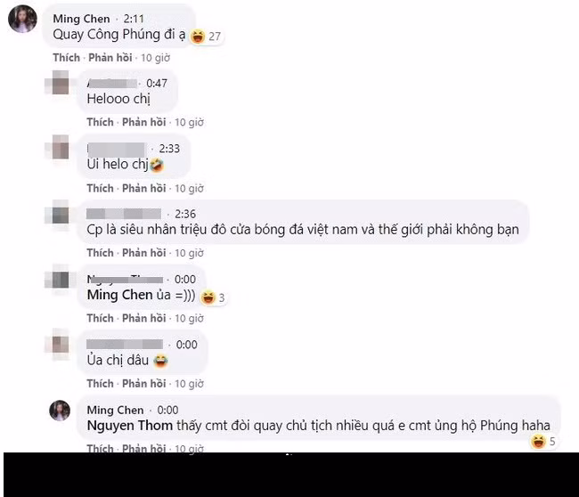 Cụ thể vào chiều ngày 21/9, Liên đoàn Bóng đá Việt Nam (VFF) đã phát trực tiếp buổi tập của đội tuyển Việt Nam. Bà xã Công Phượng cũng vào xem và để lại bình luận ngỏ ý muốn VFF quay tập trung vào chồng để mình tiện... ngắm: "Quay Công Phúng đi ạ".