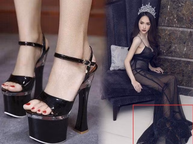 Giày "siêu cao gót" này được Hương Giang diện rất tích cực cùng nhiều kiểu đồ khác nhau, "ăn gian" chiều cao lên hơn 1,8 m rất lý tưởng.