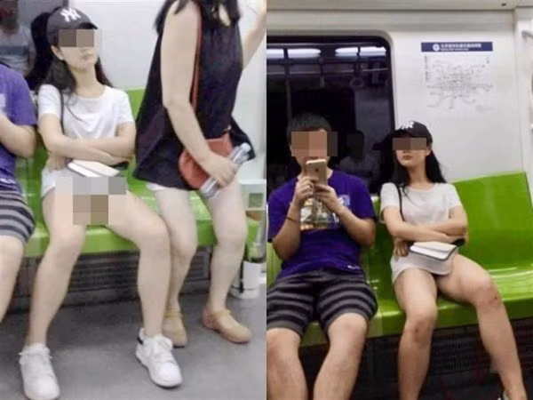 Xuất hiện trong một toa tàu điện ngầm, hình ảnh cô gái diện mốt giấu quần mà không mặc quần chip khiến nhiều người phát hoảng. Nhìn kỹ hơn, dường như cô nàng còn bỏ quên cả áo ngực ở nhà.