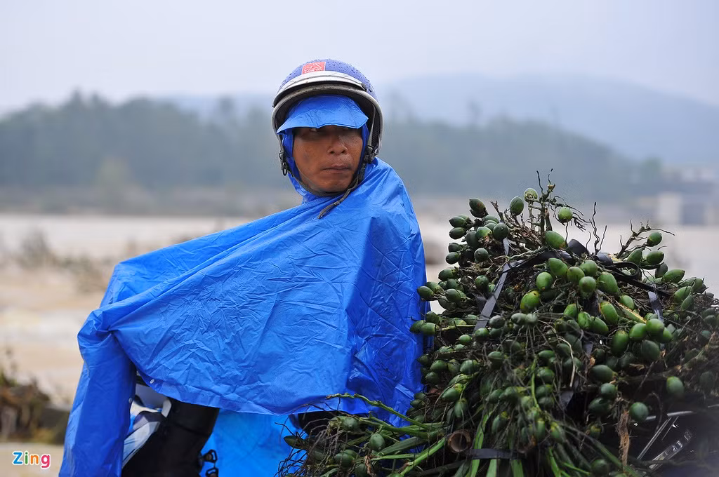 Do đoạn đường từ cầu Thạch Nham đến cầu Sơn Trà khá xa, nên có nhiều người dừng xe chờ đợi, hy vọng nước rút và không chọn hướng đi khác.